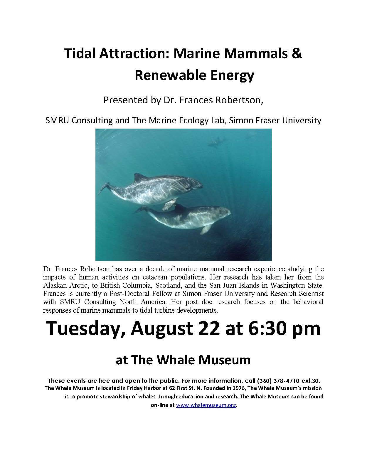 Whale Museum lecture on Aug. 22