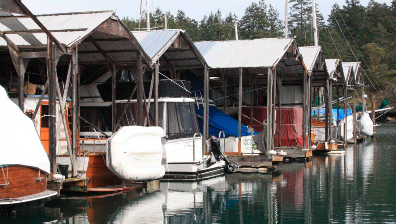Staff photo/Hayley Day                                Jensen Boat Yard and Marina offers rare, covered moorage.