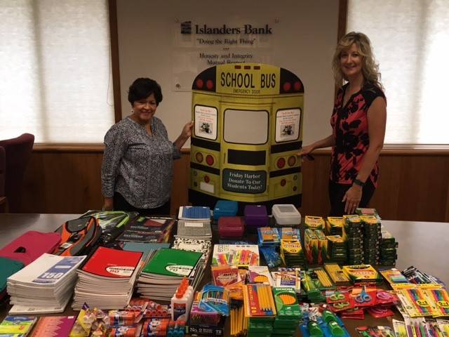 Thanks, Islander Bank, for donated school supplies
