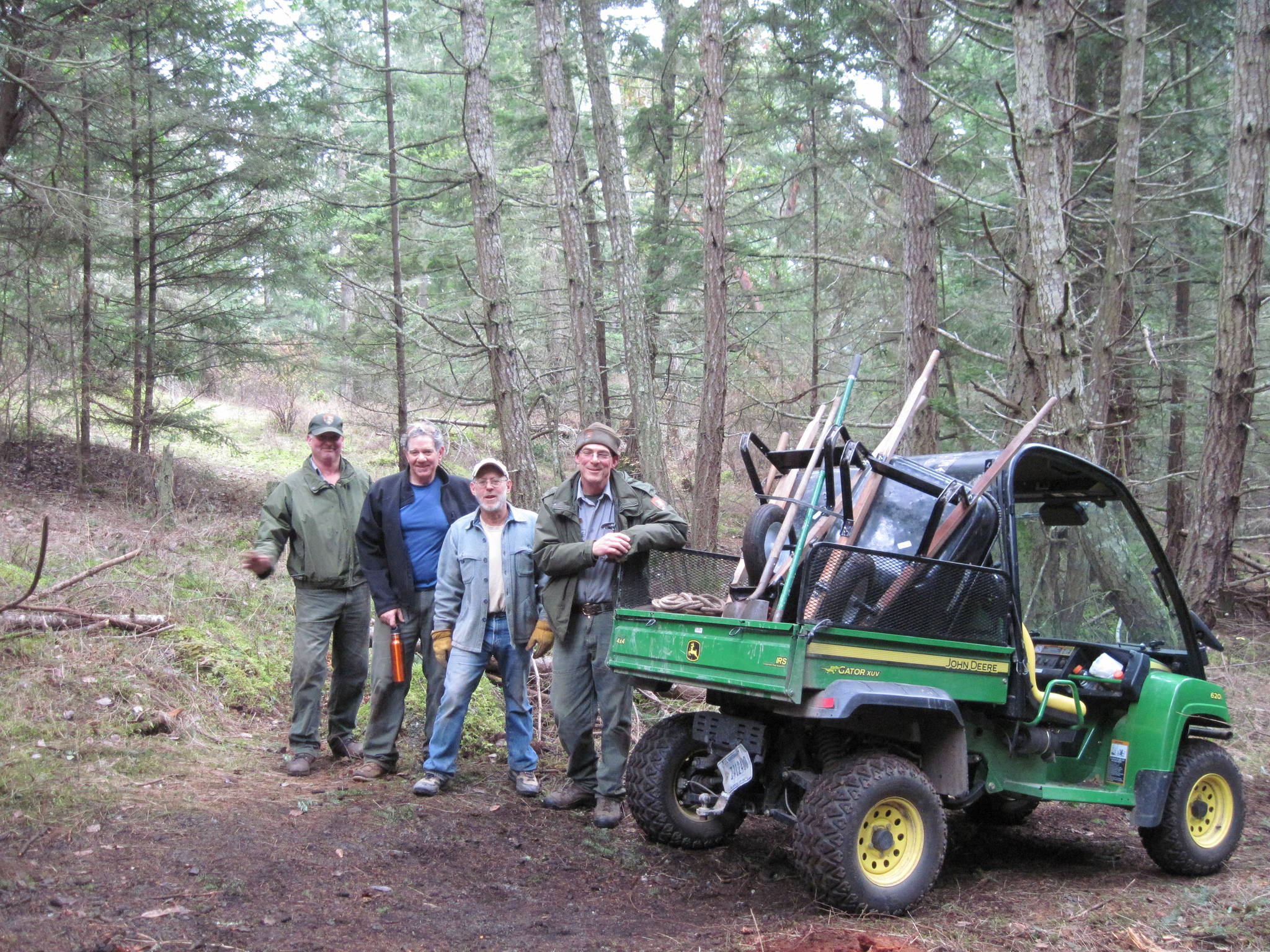 Contributed photo                                NPS Steve Ray and David Harsh are joined by Mark Hetrick and Rik Karon in building and setting up new puncheon to save a favorite trail.                                Contributed photo                                Amrita Ibold, Jenny Rice, Mark Hetrick, and Steve Ray work on trails.