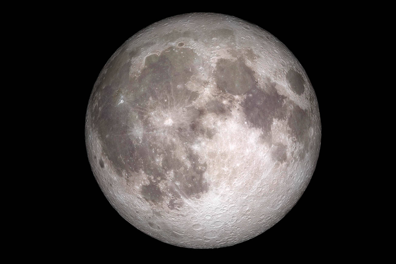 NASA/Goddard Space Flight Center Scientific Visualization Studio                                A photograph of a full moon.