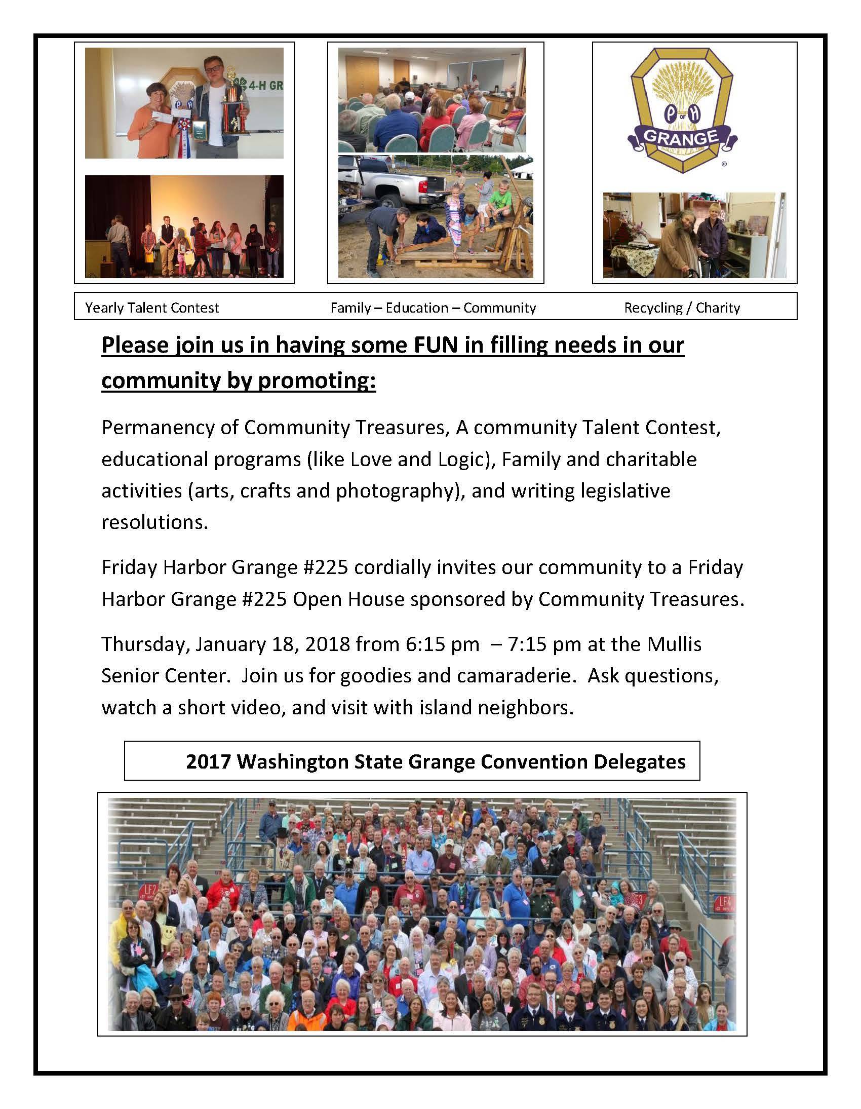 Friday Harbor Grange 225 holds open house