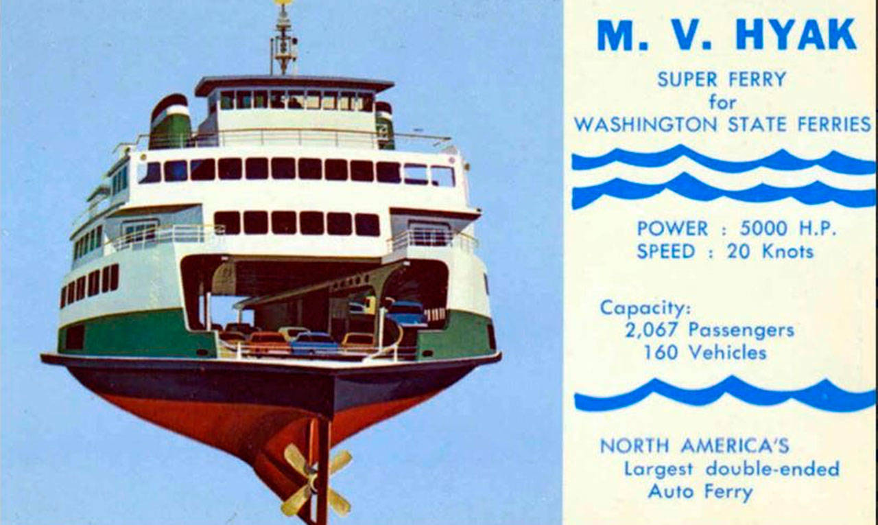 Contributed image/Washington State Department of Transportation                                The M.V. Hyak first set sail in 1967.