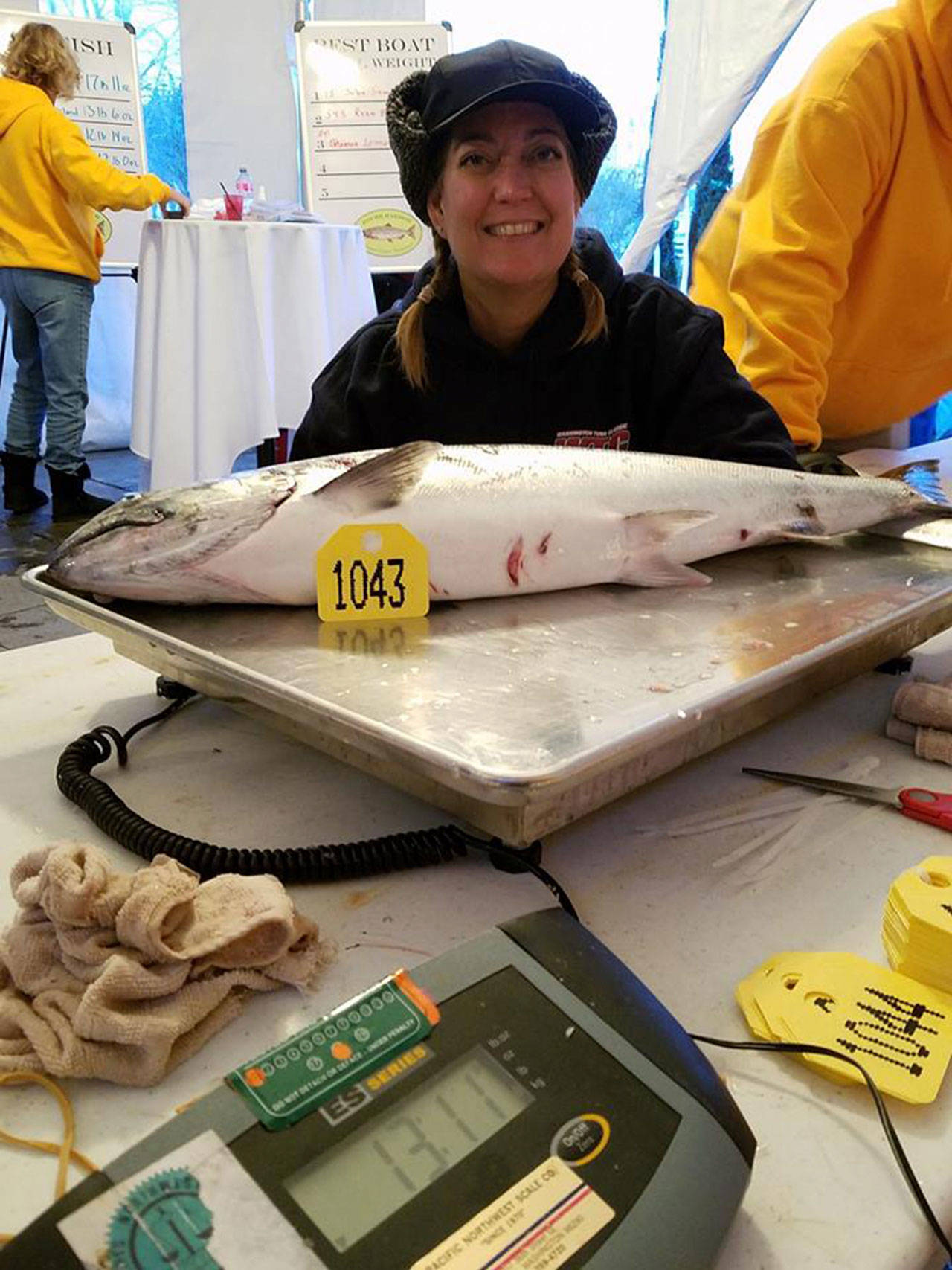 Contributed photo/Roche Harbor Salmon Classic                                Vicki Klein of Friday Harbor won $1,000 for Leading Lady Angler and $1,500 for tieing in fourth and fifth place.