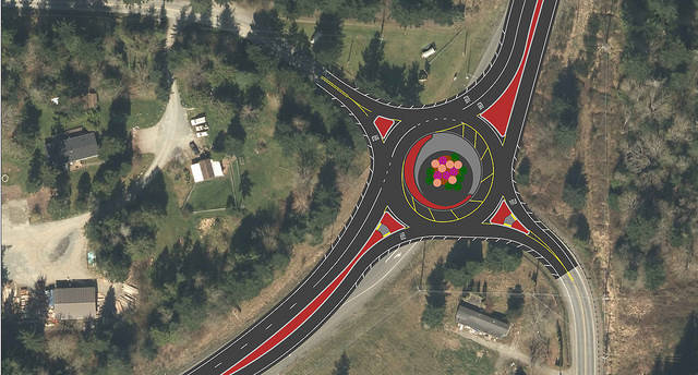 Contributed image/WSDOT                                This is the proposed design of the roundabout at the Miller-Gibralter Road intersection.