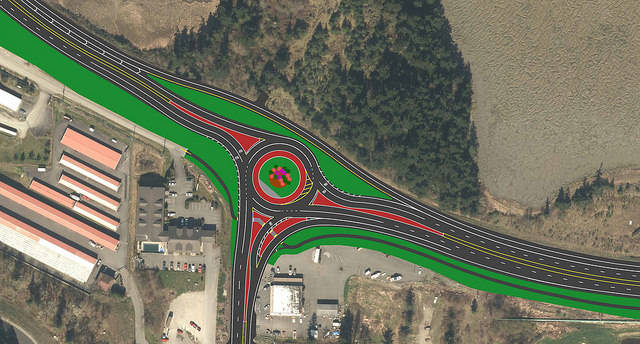 Contributed image/WSDOT                                This is the proposed design of the roundabout at Sharpes Corner in Anacortes.