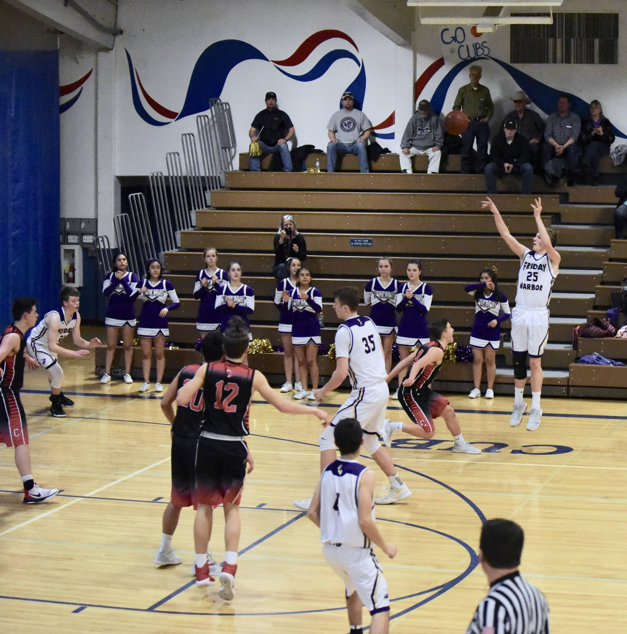 Contributed photo/ John Stimpson                                Isaac Mayer hits a jumper for 3 points.