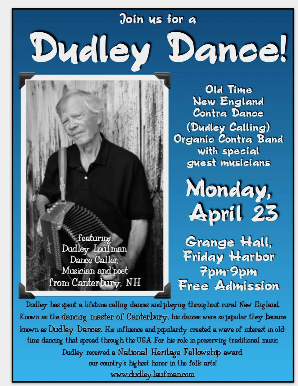 Legendary contra dance caller visits San Juan Island Grange
