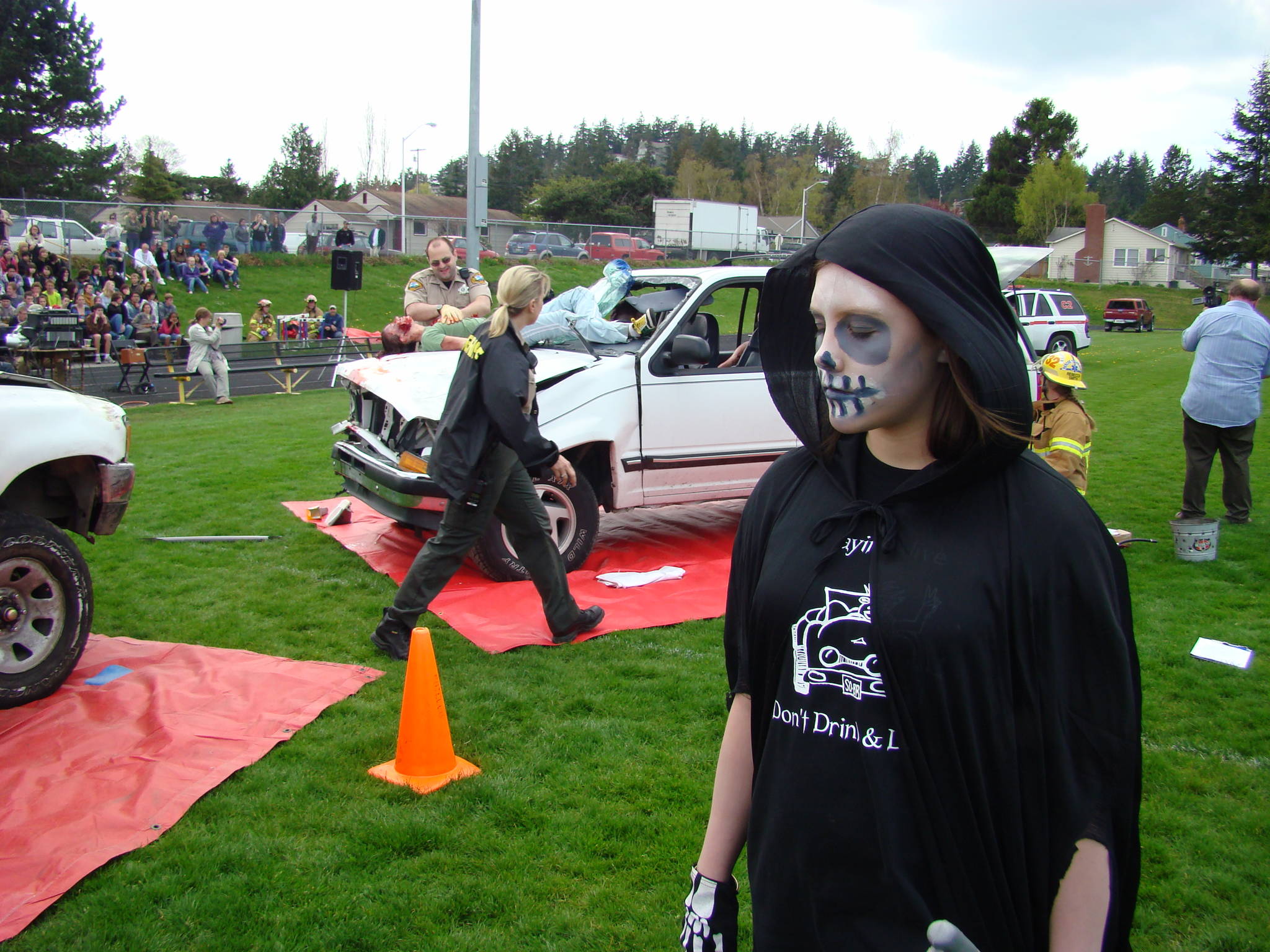 Contributed photo/San Juan Island EMS                                A car crash will be simulated at San Juan Island High School track and field.