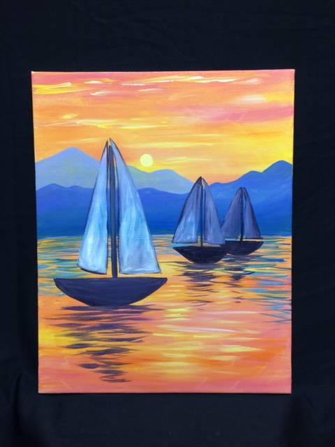 Contributed image                                The featured painting is “Peace, Love and Boats.”