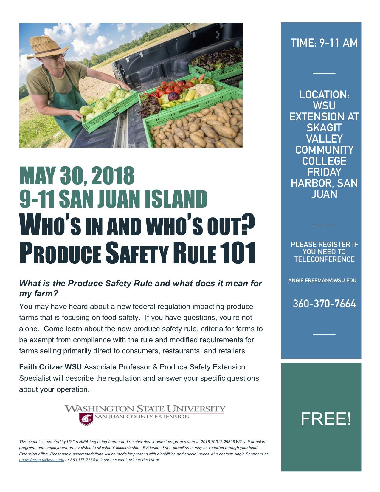 Learn about federal produce safety rule at San Juan workshops
