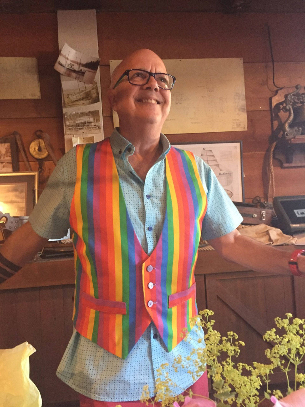 Contributed photo                                Bill Ament in his well-loved rainbow vest.