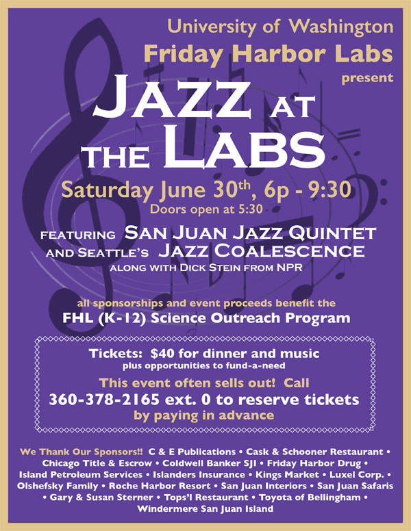 Friday Harbor Labs’ Jazz at the Labs supports local schools