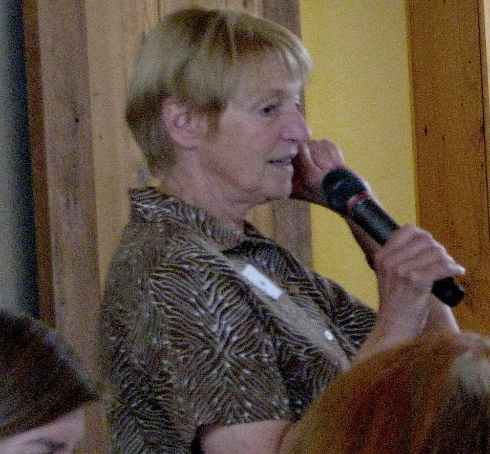 Contributed photo/Women’s Fund                                Founding member Jan Cyre speaks at the Women’s Fund luncheon in 2016.