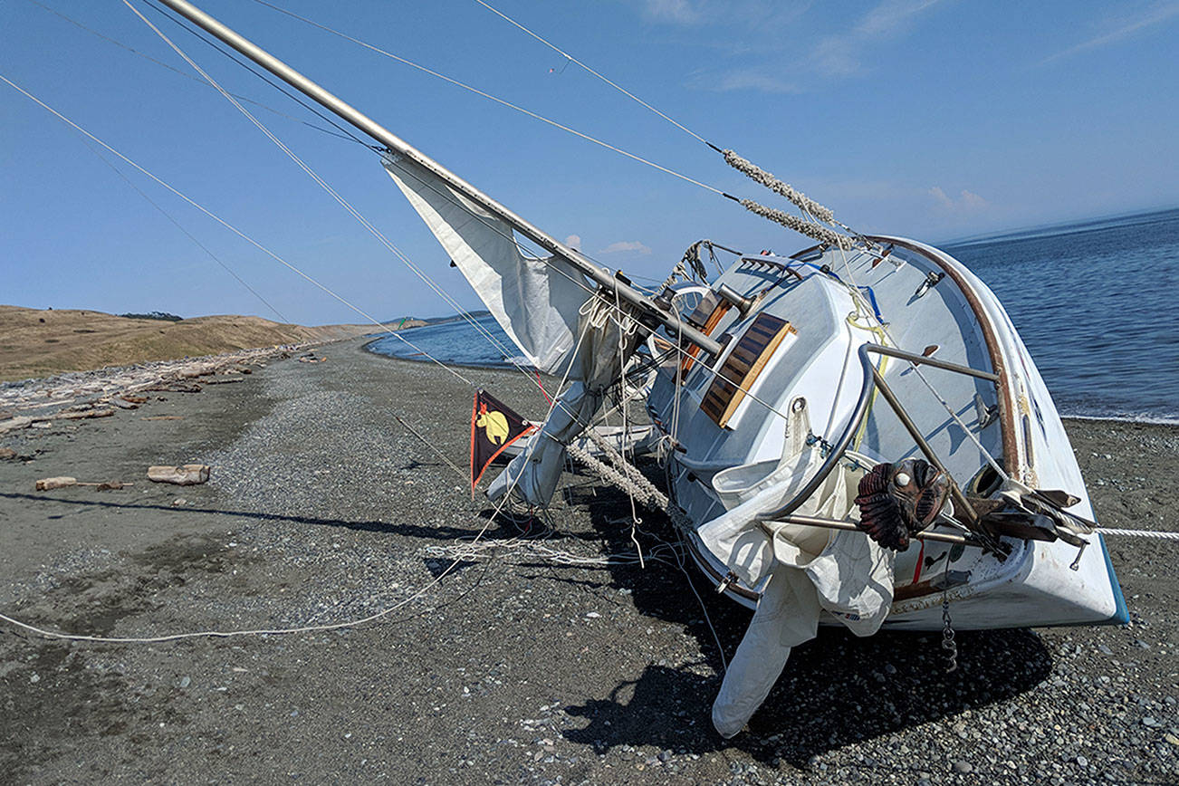 Race to Alaska boat runs aground on San Juan Island
