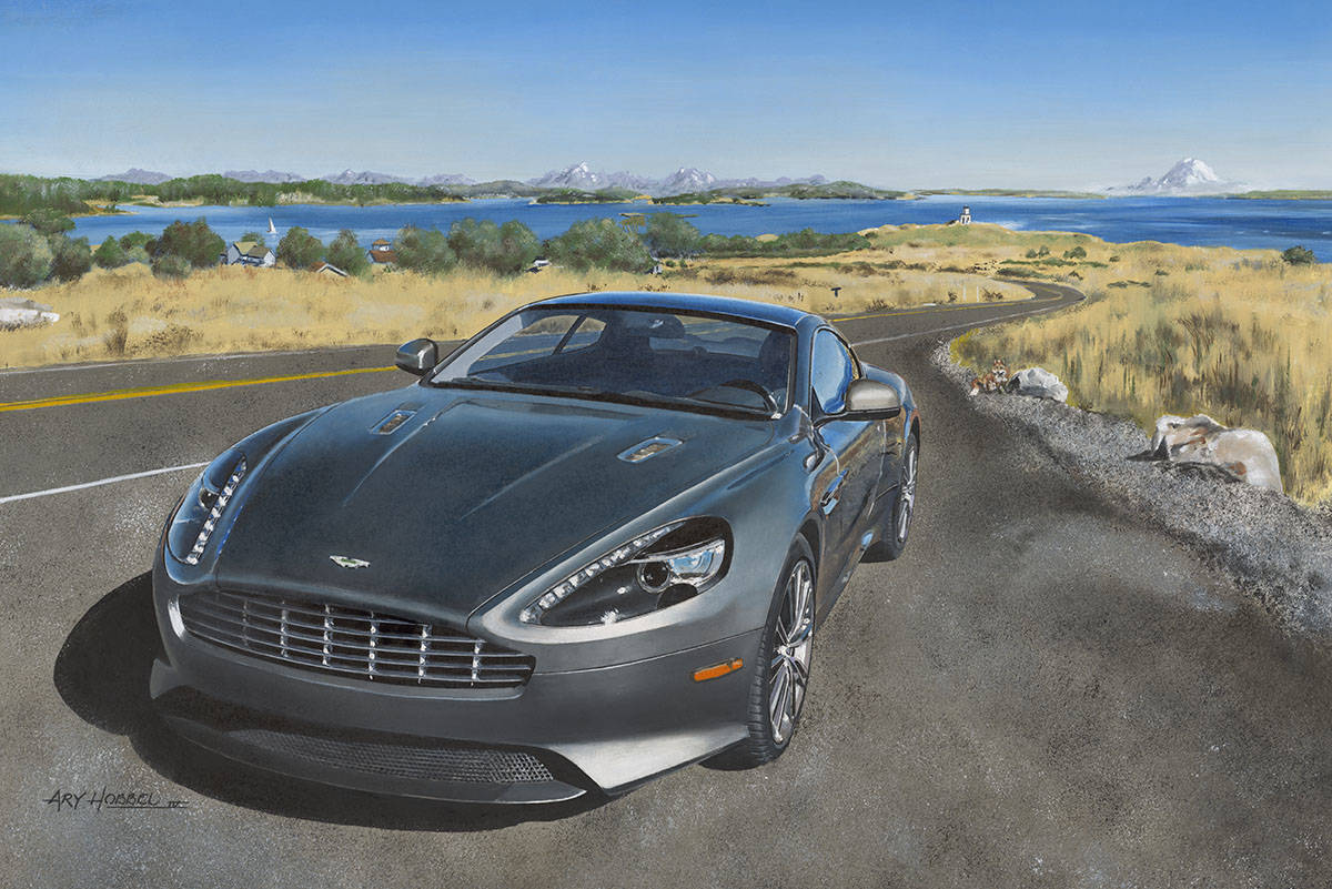 Contributed image                                The 2018 event poster is a painting of an Aston Martin by local artist Ary Hobbel.