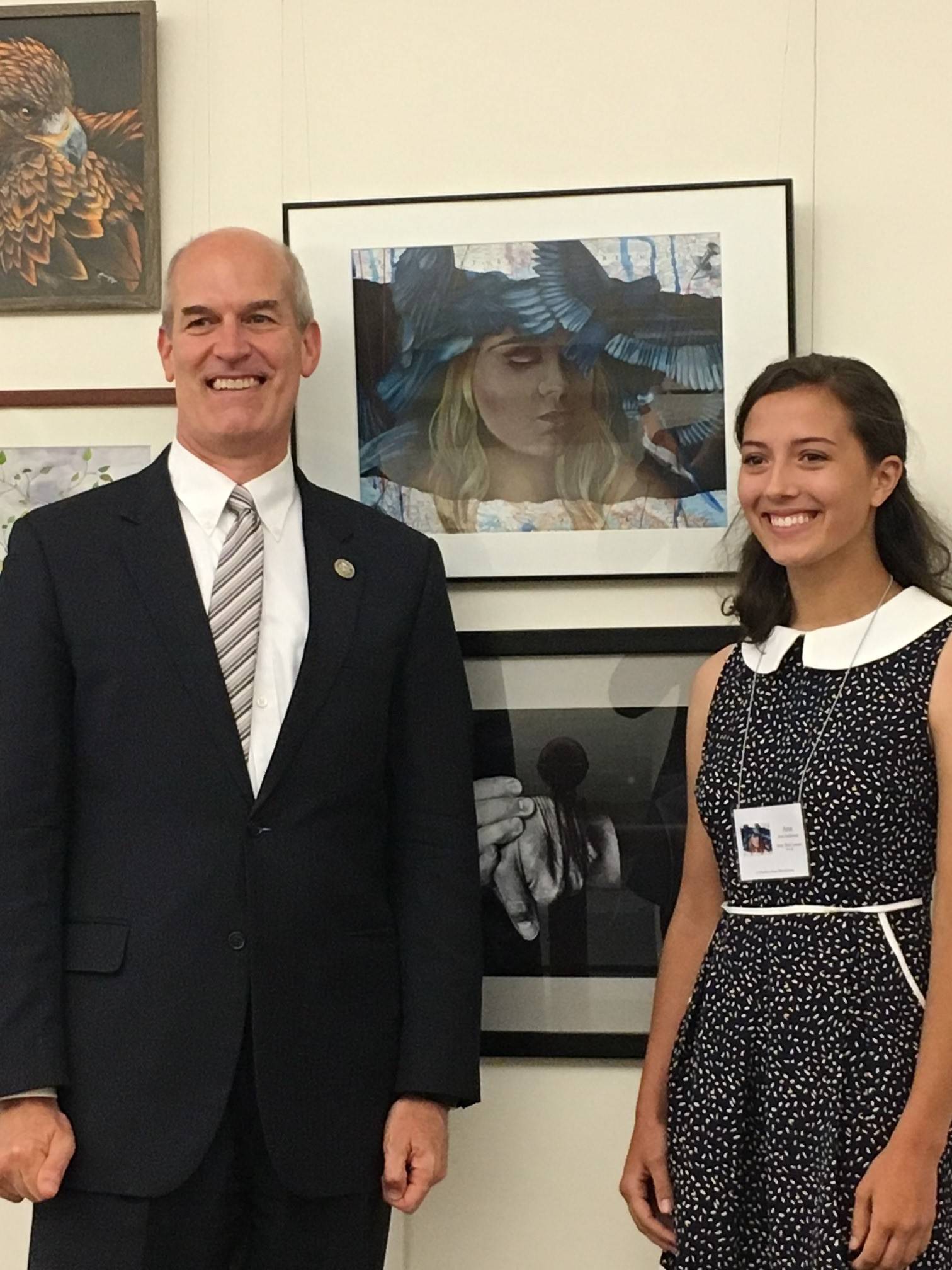 Contributed photo                                Congressman Rick Larsen and local student Ana Anderson.