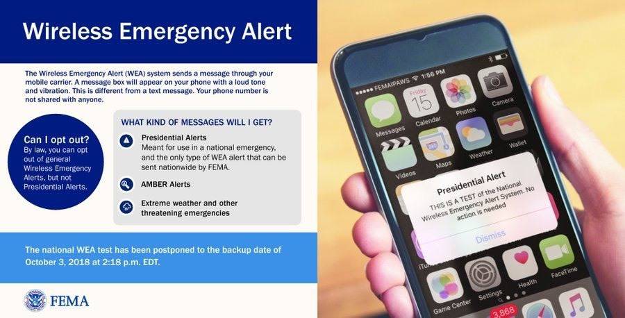 National Wireless Emergency Alert test this Wednesday