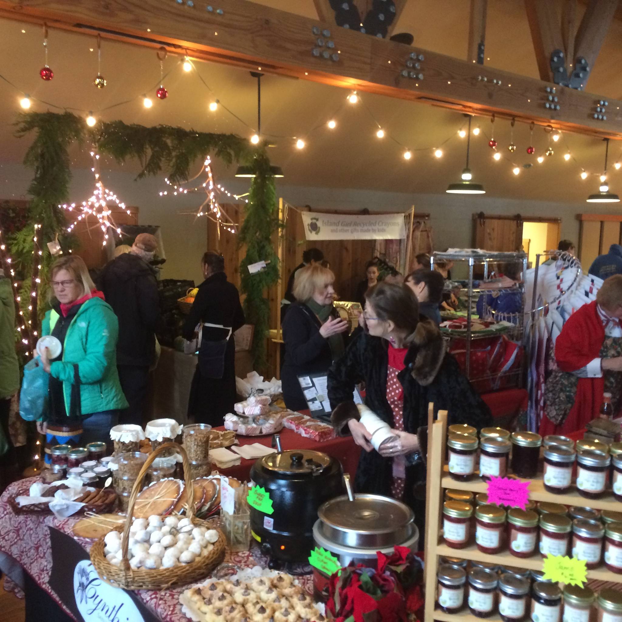 Contributed photo/San Juan Island Farmers Market and Visitors Bureau                                Attendees enjoy an old-fashioned Christmas market at Brickworks in previous years.