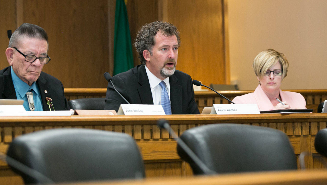 Contributed photo                                Ranker speaks with the senate energy, environment and telecommunications committee in 2015.