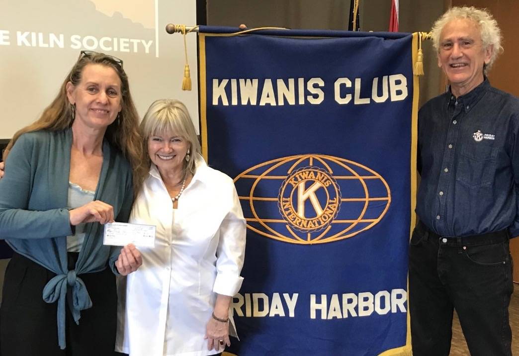 Contributed photo                                Left to right: Jennifer Armstrong, director of SJI Family Resource Center; Samantha Bryner, FH Kiwanis; and Doug Popham, president of FH Kiwanis. The Kiwanis Club meets the first and third Thursdays at noon at Friday Harbor House.