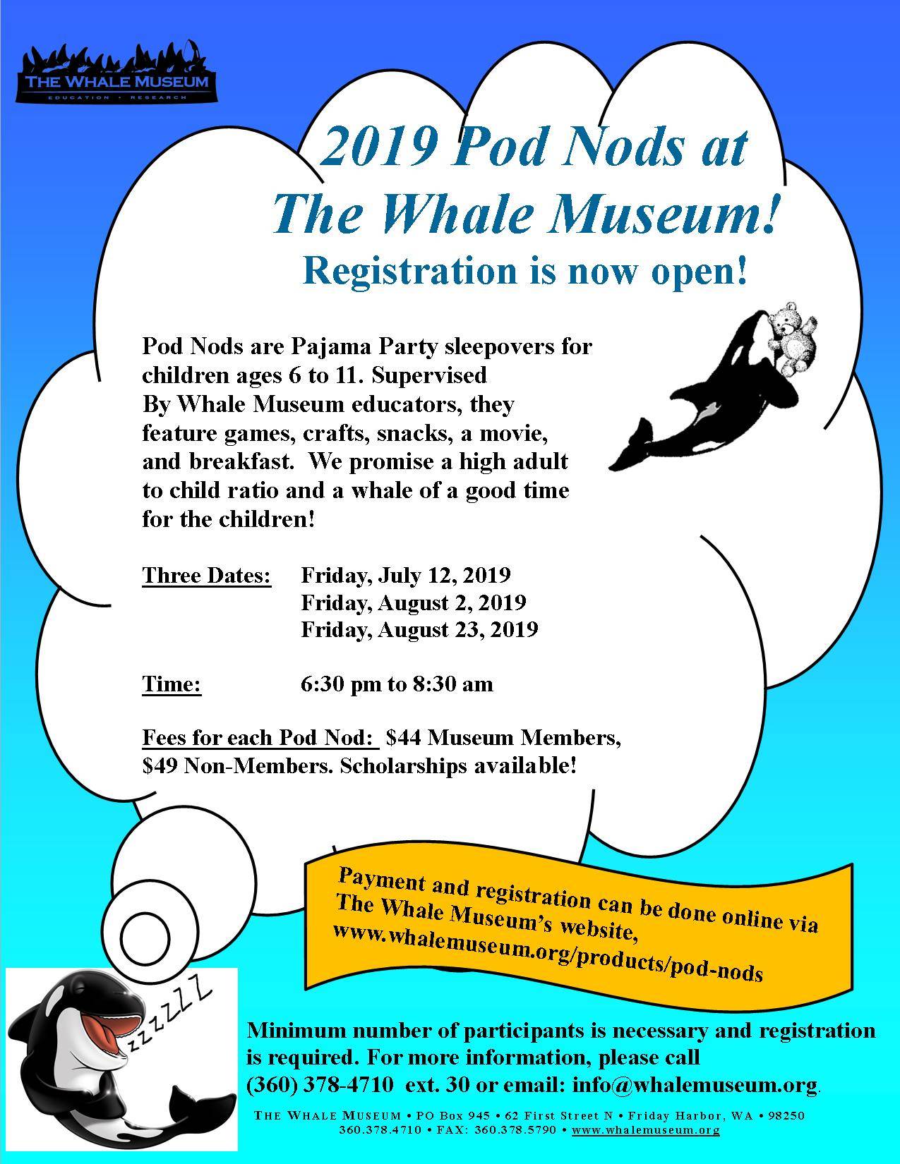 Whale Museum pod nod registration open