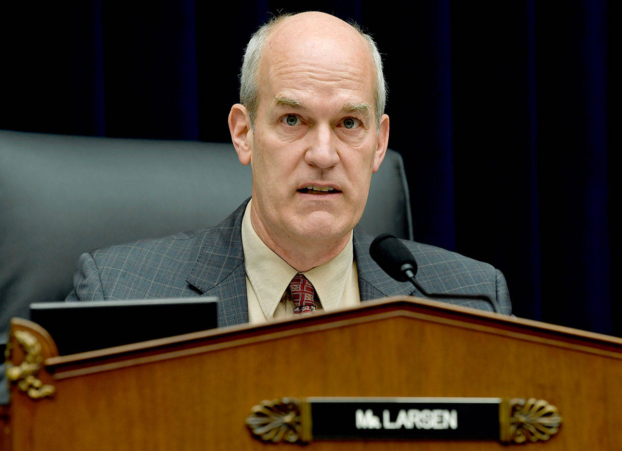 House Transportation Subcommittee Chairman Rep. Rick Larsen, D-Wash., speaks during a hearing on Capitol Hill in Washington, Wednesday, May 15, 2019, on the status of the Boeing 737 MAX aircraft.(AP Photo/Susan Walsh)