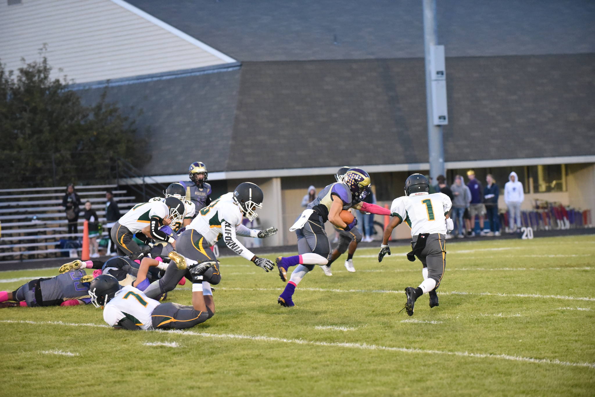 #22 Kyson Jackson blazes toward the goal line to score one of several touchdowns. John Stimpson/Contributed photo.
