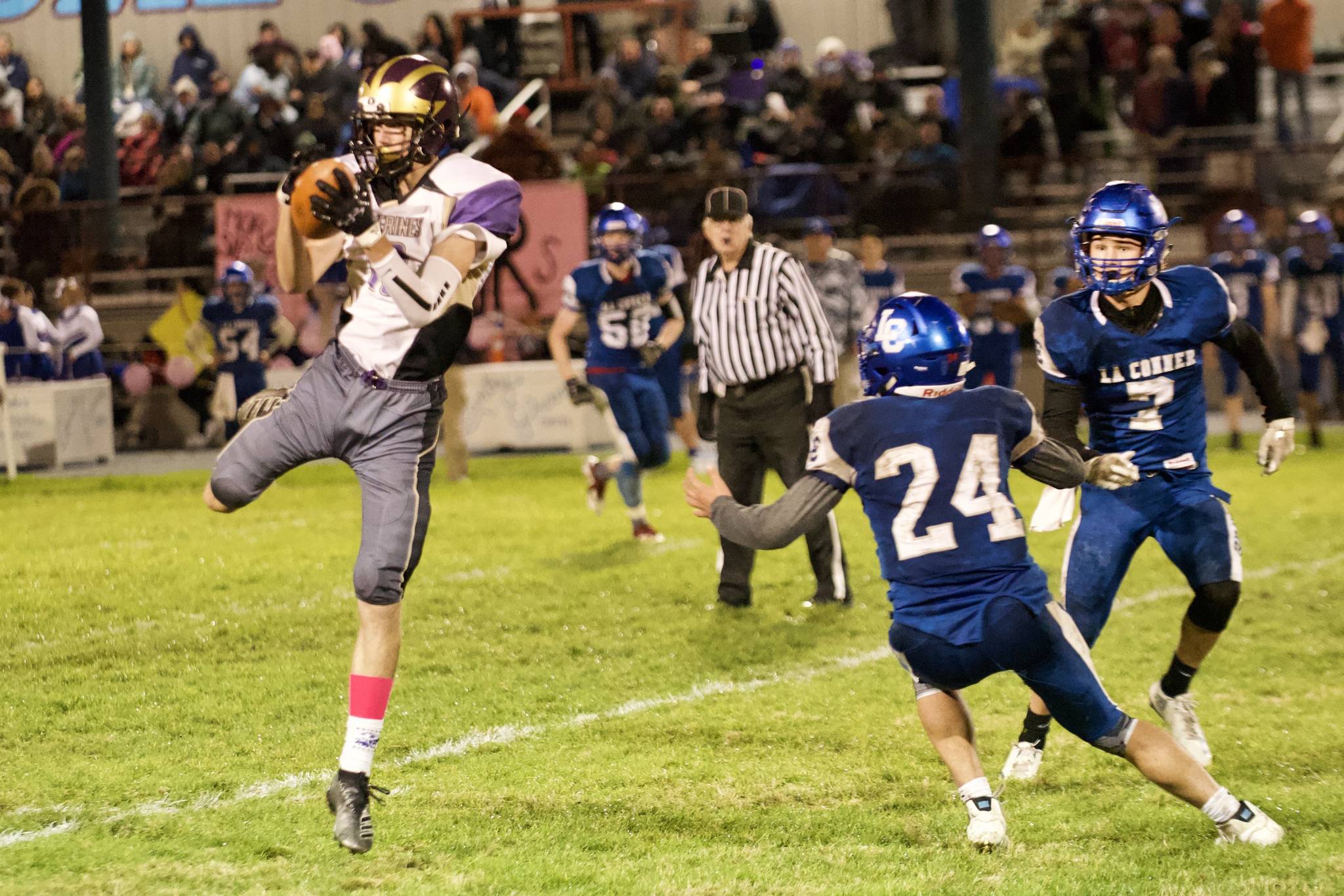 Kenny Hallock, No. 13, catches a pass. (John Stimpson/Contributed photo)