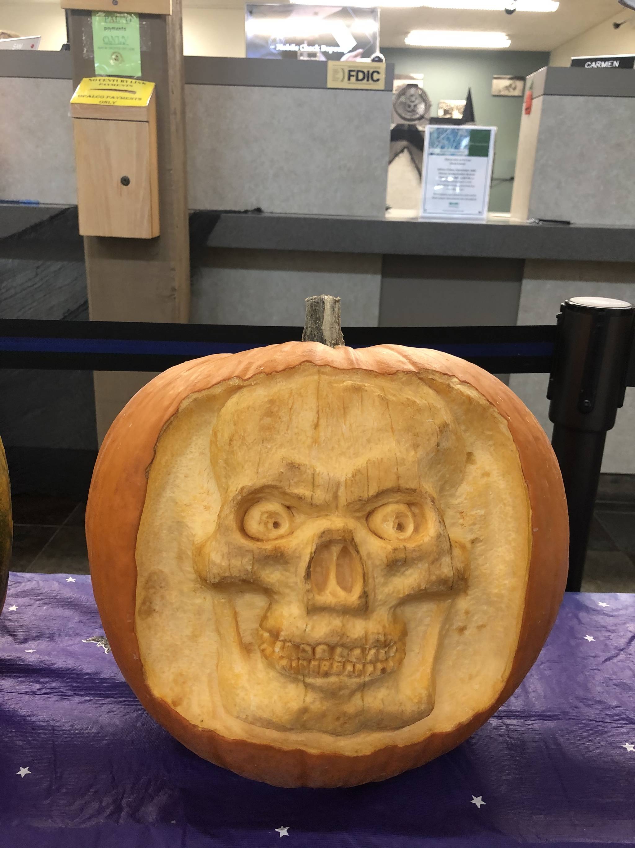 Contributed photo                                The winning pumpkin carved by Samantha Berkseth.