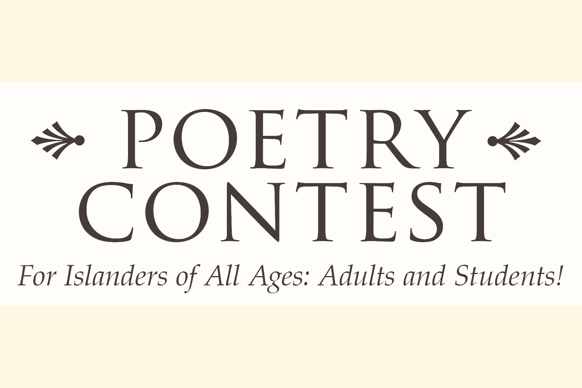 Final call for poetry contest