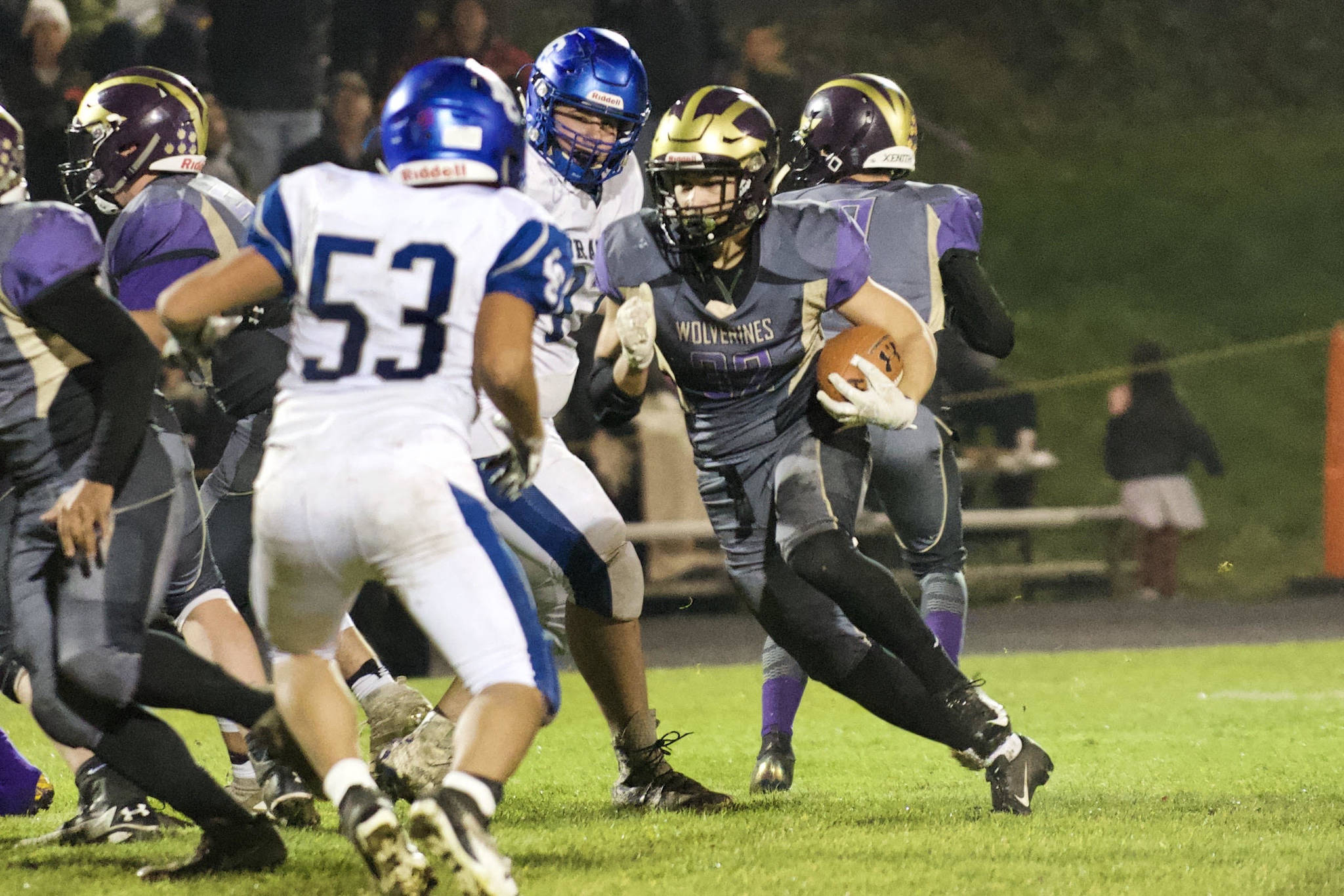 Kaden Ritchie, No. 32, is on the run for another big yardage gain. (John Stimpson/Contributed photo.)
