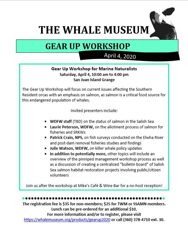 Whale Museum’s “Gear Up” workshop for marine naturalists