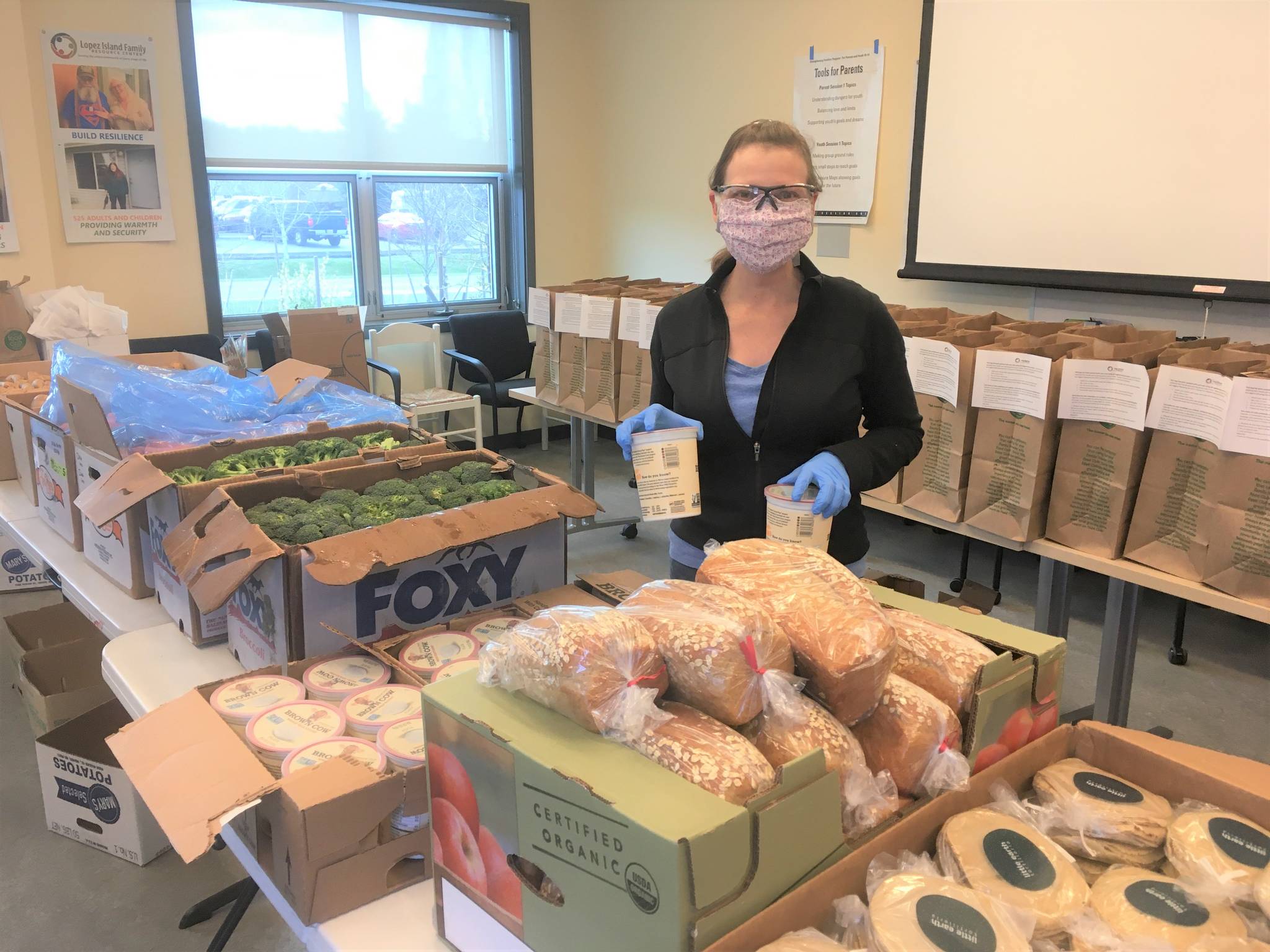 Lopez Island Family Resource Center food delivery program preparations