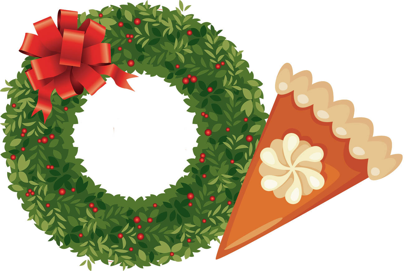 wreath and pie