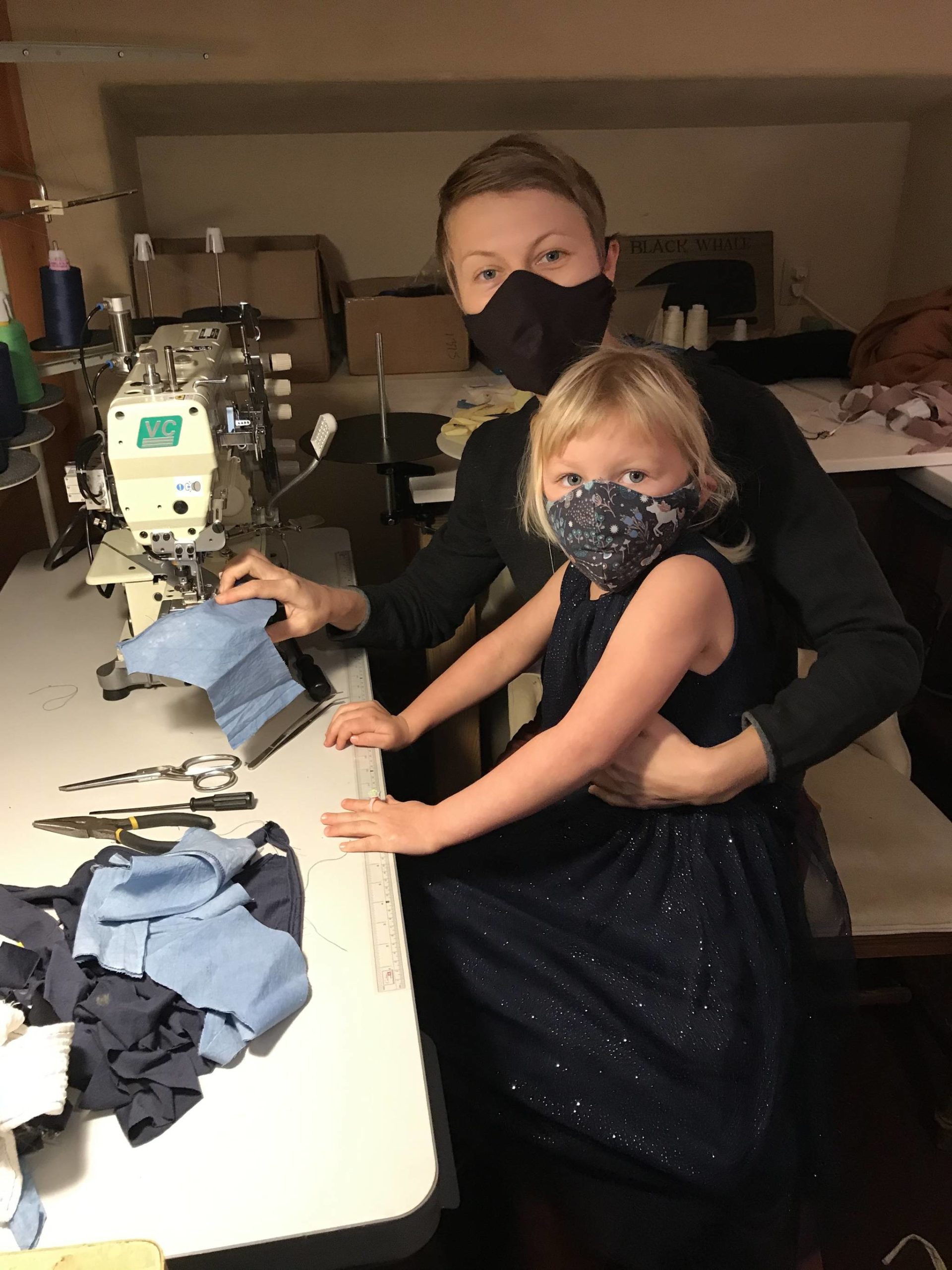 Contributed photo
Masketeers like Vasilina Mulyvania and her daughter Assata have contributed more than 4,500 sewn masks to the San Juan Island Community since March.