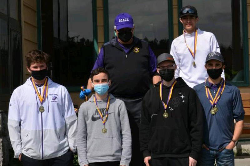 Contributed photo
Team champions from left to right front row: Jack Mason; Tyler Flemming; Lucas Wickman; and Ethan Havel. Back: Friday Harbor Coach Jack Rice and Nick Al Gattas.