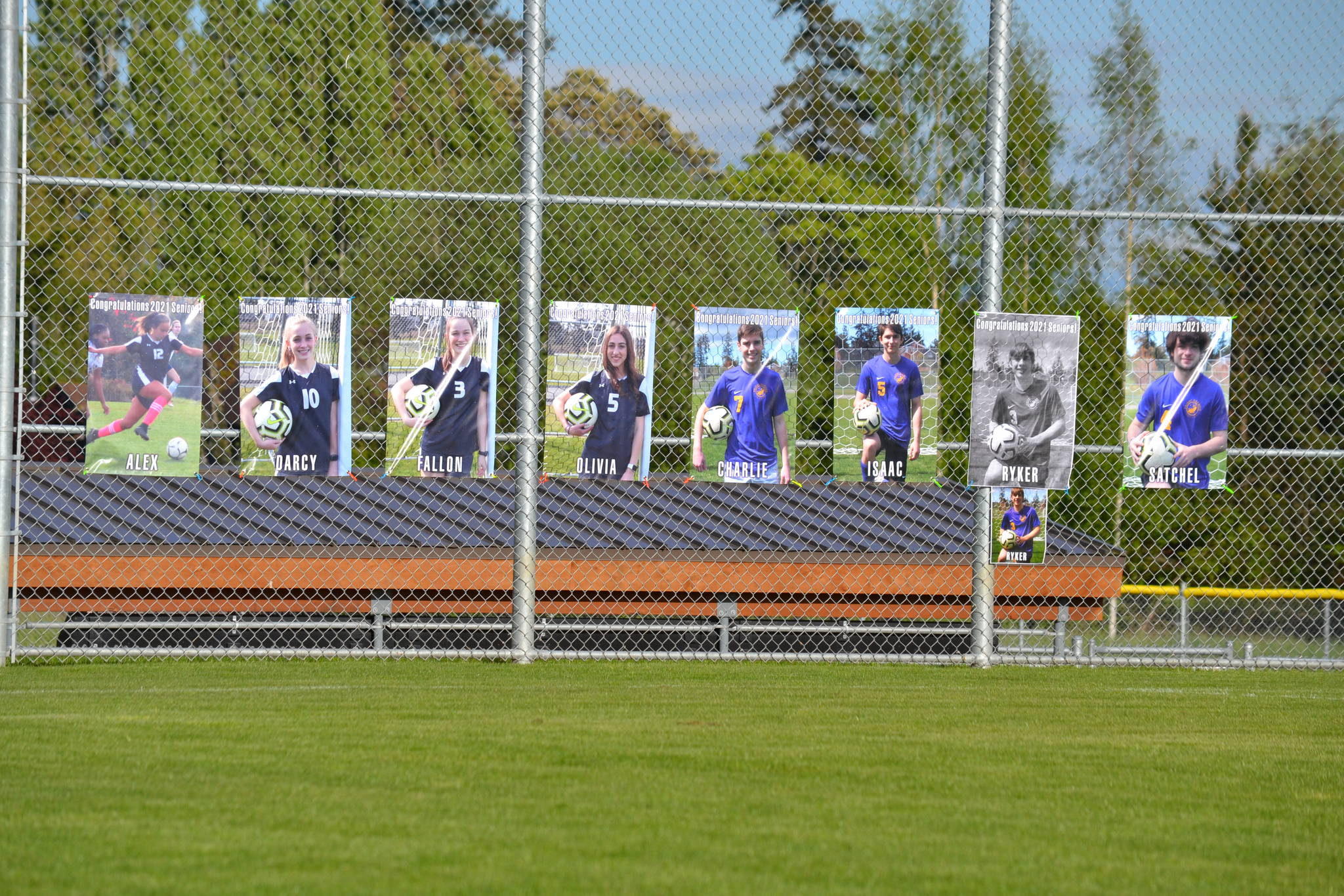 Senior banners at the sports field. (Jennifer Ayers photo)