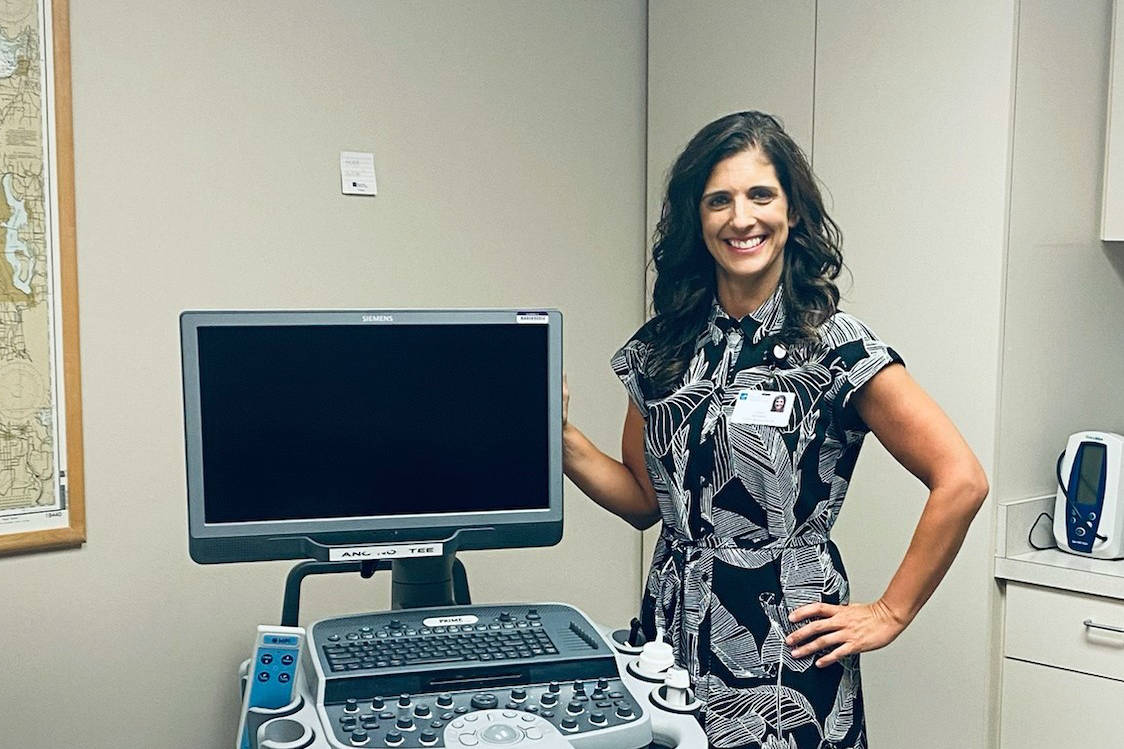 Leah Bosman, clinic manager, stands in one of the new echocardiography spaces. (Contributed photo)