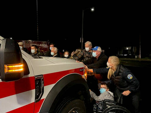 Contributed photo
On Nov. 10, San Juan Island Emergency Medical Services celebrated the addition of a new ambulance to their fleet by hosting a push-in ceremony.