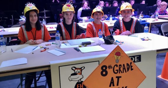 Contributed photo 8th graders put their brains to work at the knowledge bowl