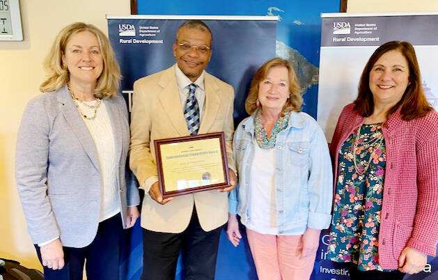 Town of friday harbor/Contributed photo
Town Administrator Denice Kulseth, Mayor Ray Jackson, USDA Community Program Specialist Darla OConnor, WA State Director for USDA Rural Development Helen Price Johnson.