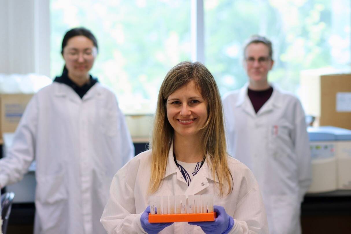 Environmental microbiologist Dr. Natalie Prystajecky with some of her staff members at the BC Centre for Disease Control. Photo: Submitted