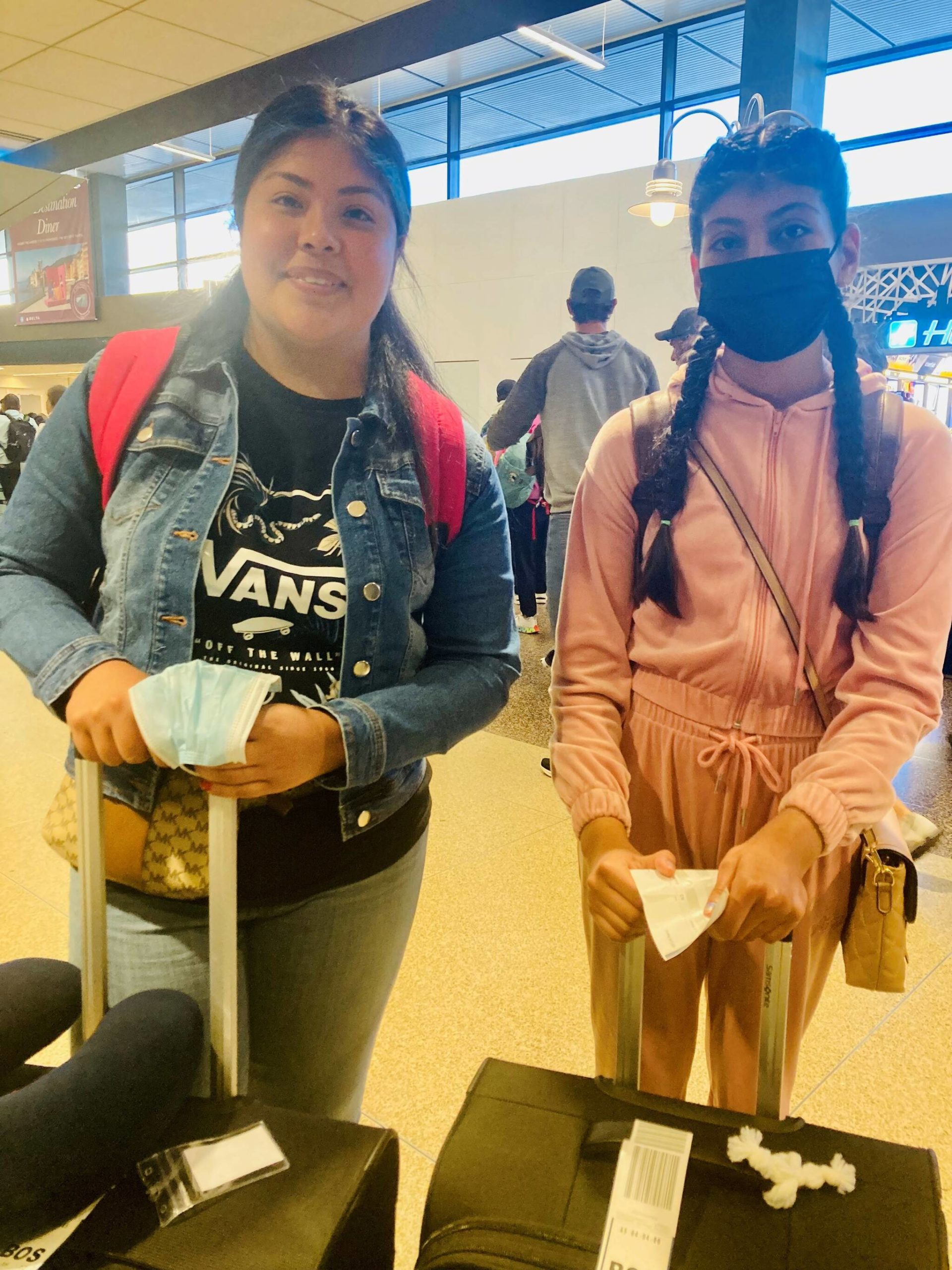 Contributed photo by the Joyce Sobel Family Resource Center
Arleth Churape and Nanci Pantoja on their way to Boston