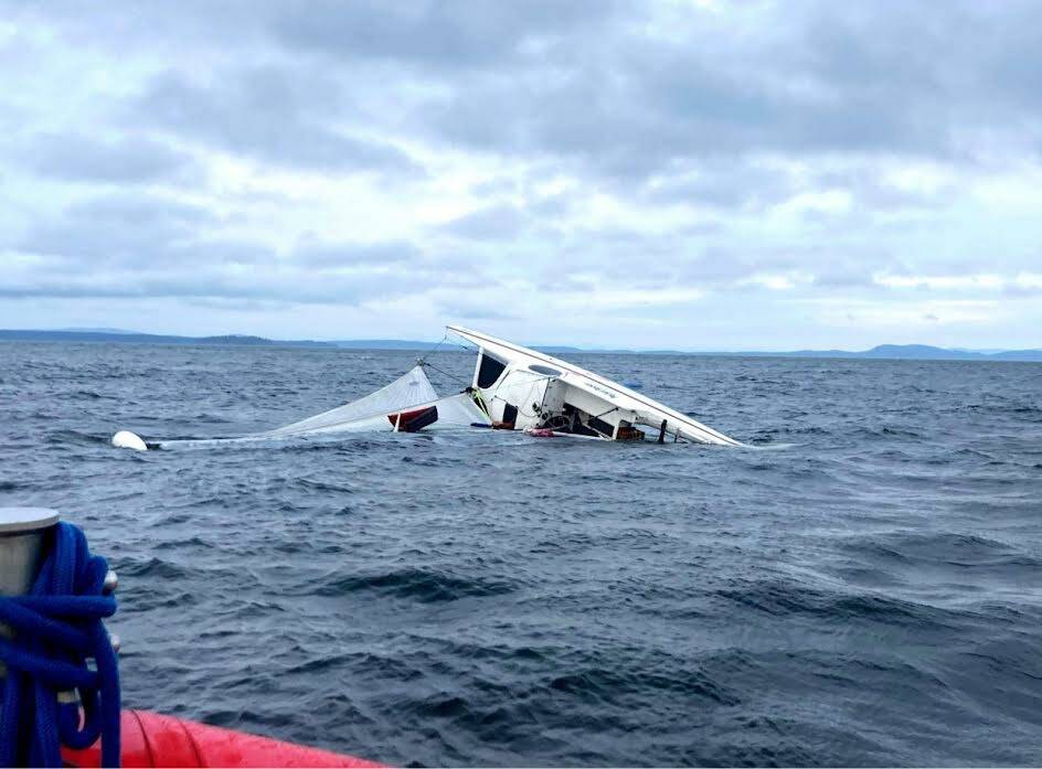 Team Pocket Rockanaut's 32' Gougeon Catamaran capsized in the Strait of Georgia on Day 2 of the 2022 R2AK Race To Alaska.