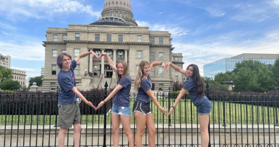 OPALCO/Contributed photo
The 2022 delegation at the Capital of Idaho included (from left to right) Satchel Bourne, McKenna Clark, August Moore and Valeria Villareal.