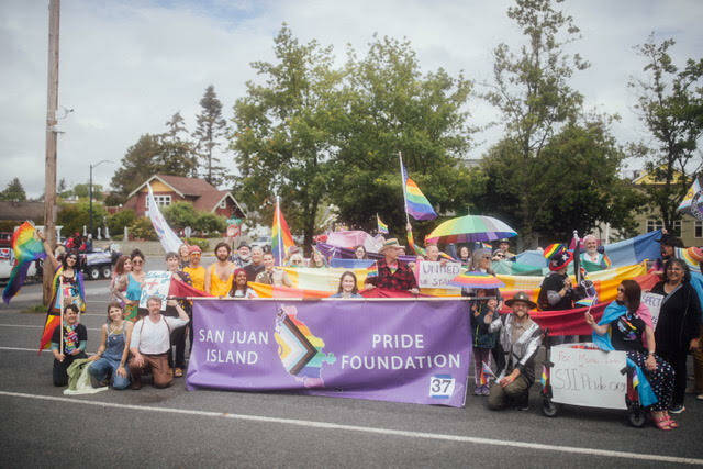 Contributed photo by Chase Anderson
SJI Pride Foundation marching in the Friday Harbor 4th of July Parade