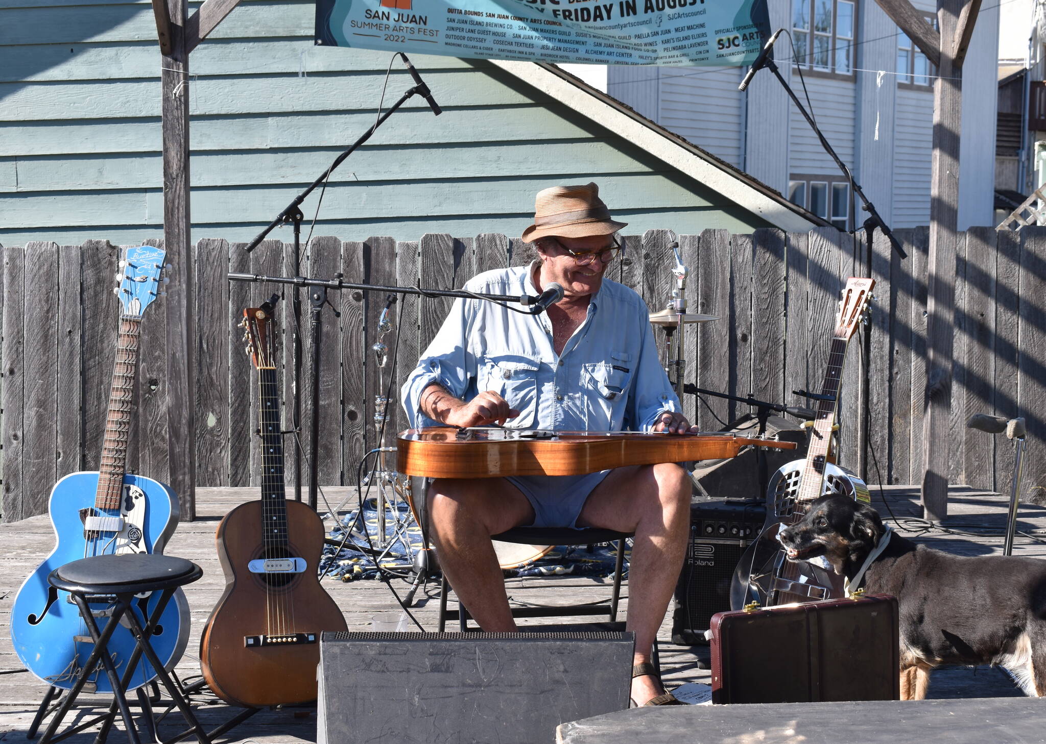 Local musician James Taylor performs at the San Juan Summer Arts Festival.