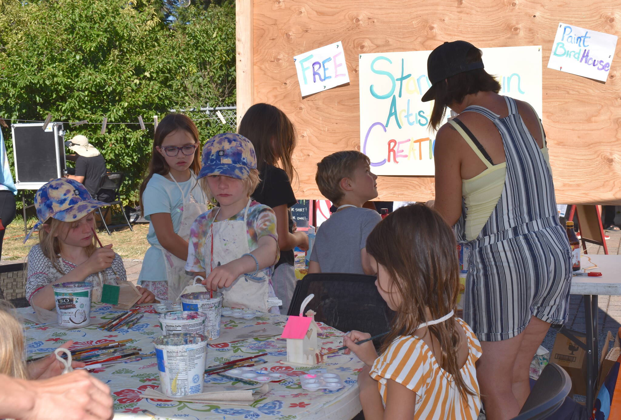 Kids being creative during the San Juan Summer Arts Festival.
