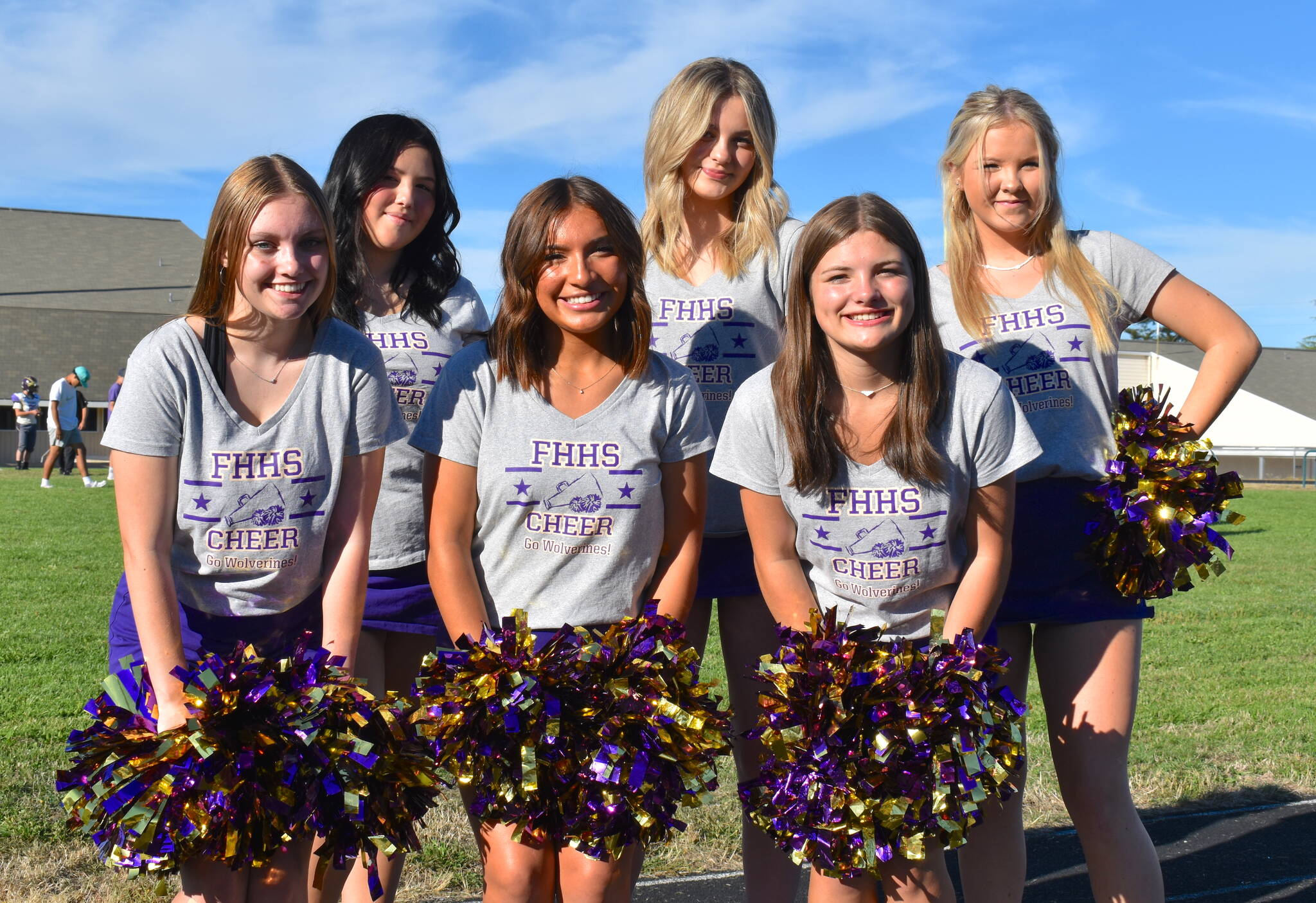 The Friday Harbor High School Cheerleaders are ready to cheer on the teams this season. From left, back row: Sami Carrillo, Chase Lee, and Paloma Waldron. Front row, from left: Jasmyn McEwen, Lilli Turnbow, and Paige Carlton-Fleirl.
Photo by Kelley Balcomb-Bartok